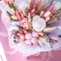 Свадебный букет из сухоцветов «Аквилегия»